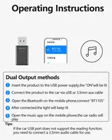 Receptor de Audio USB Bluetooth 5.4, Adaptador Estéreo Inalámbrico de Música con Micrófono de 3.5 mm para Altavoces de Coche, Auriculares, Transmisor para PC