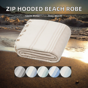 Toalla de playa Fouta MSF al por mayor, toalla de playa Hammam de algodón turco, toalla pareo ligera de secado rápido a rayas para playa, viajes y spa - Product Image 2
