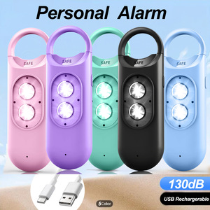 Alarme personnelle rechargeable avec lampe torche LED, dispositif anti-agression USB Type-C, porte-clés de défense personnelle pour femmes - Product Image 4