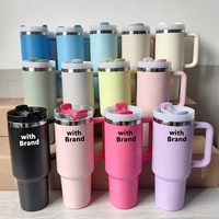 Gobelet isotherme personnalisé en acier inoxydable 40oz avec poignée, Tasse de voyage, Bouteille d'eau en acier inoxydable, Tasse à café isotherme