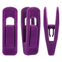 Organisateur d'habillement gris de flocage de cintres d'agrafe de velours de la meilleure qualité durable avec des agrafes de cintre