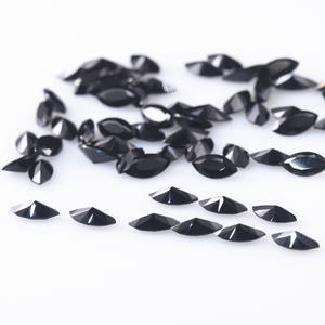 宽敞的天然黑色玛瑙宝石刻面侯爵夫人形状宽松宝石黑色玛瑙半宝石珠宝制作 - Product Image 4