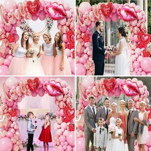 Red Pink Love Heart Latex Foil Balloons Valentines Day Balloon Set for Valentines Day Decoration Party Supplies - Product Image 6