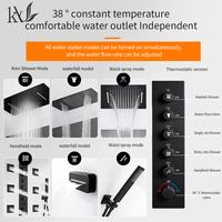 Système de douche thermostatique numérique de luxe moderne avec affichage LED, ensemble de douche intelligent à effet pluie, mitigeur de salle de bain encastré au plafond