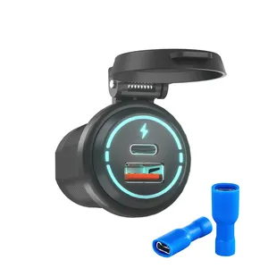 Presa per caricabatterie USB QC3.0 per auto moto impermeabile PD USB tipo C e QC3.0 adattatore per presa di ricarica per caricabatterie rapido