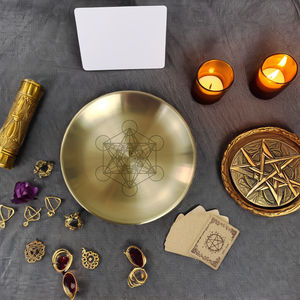 Ciondolo di meditazione rituale pendolo in metallo pentagramma 14 cm Vintage per la stregoneria tarocchi per le vacanze di natale - Product Image 4