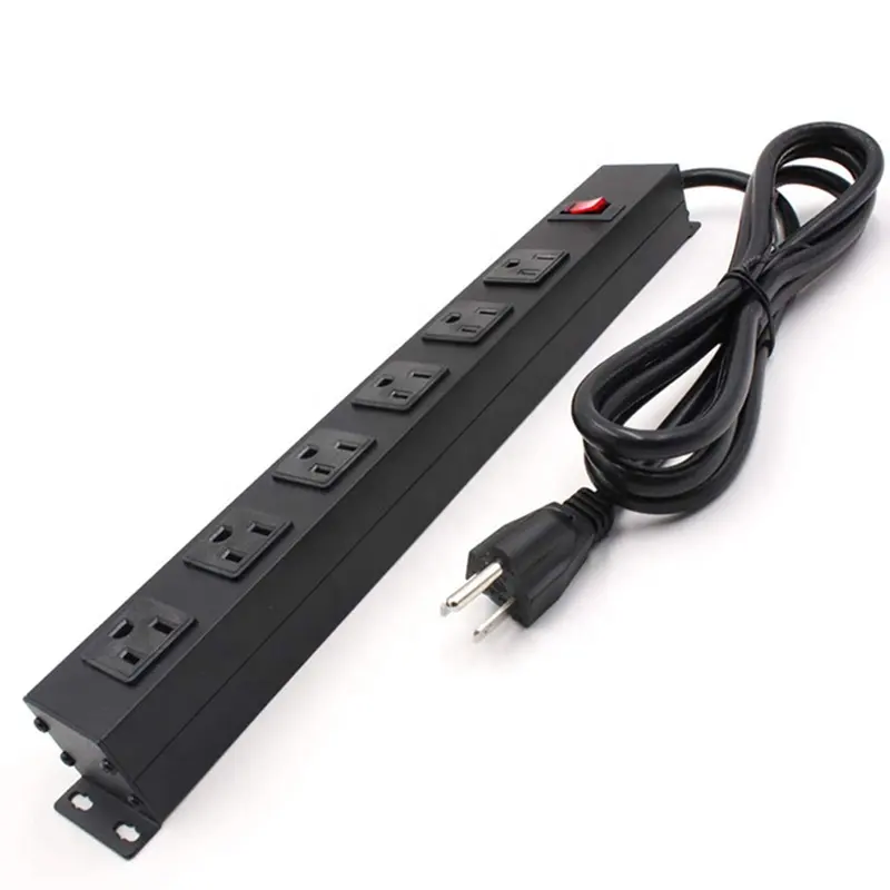 6 way electrical extension heavy duty 13a power strip metal surge protector