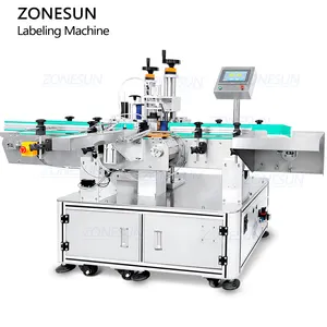 ZONESUN ZS-TB550V automatische sechseckige Flasche Selbst klebender Aufkleber Voll umwickelter Etikett ierer Marmeladen glas Flaschen etiketten applikator