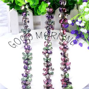 Cadena de encaje de Metal con diamantes de imitación de resina de colores, accesorios artesanales para vestido, fiesta, zapatos, bolsas, Collar de ropa - Product Image 2