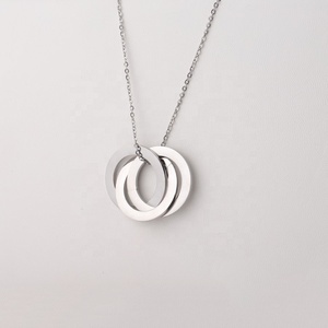Wholesale Stainless Steel Multi Tricolor Custom Blank Engraving Hoop <strong>Russian</strong> <strong>Rings</strong> Pendant <strong>Necklace</strong> - Product Image 5