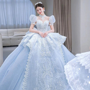 sachin and babi light blue dress Elegant Blue and White Wedding Inspiration