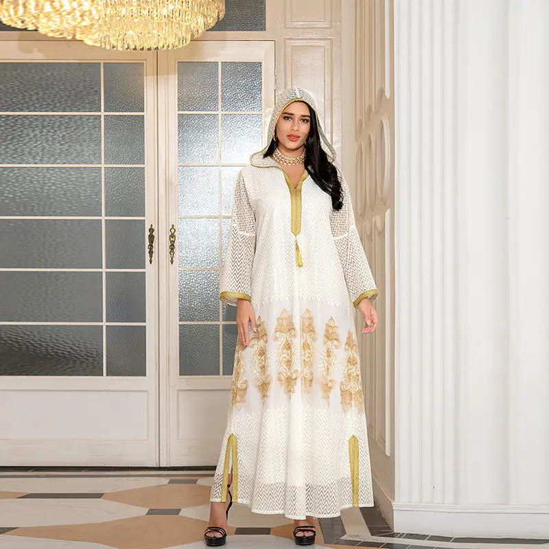 Disponibile abbigliamento islamico Dubai abito turco donna manica lunga stile etnico jibab abaya donna abito musulmano dubai