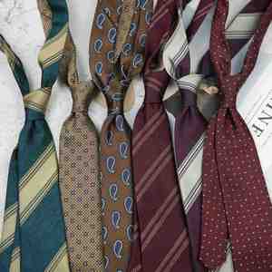 Men's Vintage Cashew Neck Tie Suit Shirt Groom Wedding 8cm Business Formal Professional Striped Neck Ties - Product Image 4