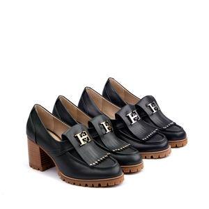 Scarpe Casual da donna con Logo personalizzato 2025 in pelle nera abito da esterno con tacco alto tacchi alti personalizzati in pelle da ragazza <span class=keywords><strong>Mary</strong></span> <span class=keywords><strong>Jane</strong></span> - Product Image 6