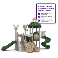 SageDelightRides Unité de jeu ODM avec toboggan double vague pour enfants, en LLDPE et tubes en acier galvanisé, modèle Town Square, vente en gros