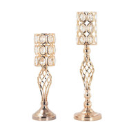 Support de fleurs en métal diamant cristal Vases élégants hauts Support de centre de mariage Vases en or pour décorations de mariage