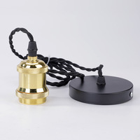 E27 Aluminium Shell Support de lampe Bouchon à vis Stock transfrontalier; Twist Lustre Plafond Plaque Lampe Cap Accessoires Combinaison