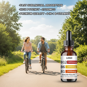 Gotas de Vitamina <span class=keywords><strong>B</strong></span> Compleja Líquida de Marca Privada OEM, 60 ml, Suplemento <span class=keywords><strong>Natural</strong></span> a Granel, Vitamina B1 B6 B12 Complexe, Sabor Frambuesa - Product Image 3