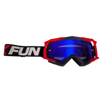 Masque Enduro Anti-Buée 18 Types Noir/Rouge Masque de Fête Fabriqué en Italie