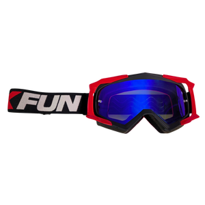 Máscara Enduro Antivaho Tipo 18 Negra/Roja, Máscara de Fiesta Hecha en Italia - Product Image 1