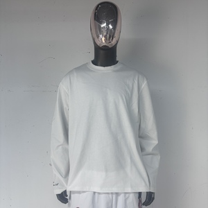 TS3356 <span class=keywords><strong>T</strong></span>-<span class=keywords><strong>shirt</strong></span> da uomo a maniche lunghe in 100% cotone di alta qualità, girocollo, bianche, a maniche lunghe dritte - Product Image 6