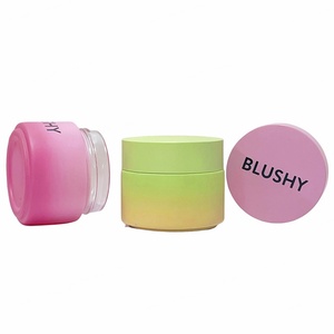 Pots cosmétiques en verre givré écologiques de 100g, couleurs pastel (rose mat, violet, vert), avec couvercle en plastique, pour crème et beurre. - Product Image 6