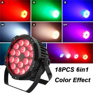 18X18W LED Par Light RGBW 4in1 5in1 6in1 Flat Die-Cast Aluminio Stage Light para hoteles Disco DJ Aplicación - Product Image 1