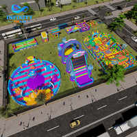 Parc à thème gonflable personnalisé, grande structure de jeux gonflable, équipement de terrain de jeux commercial, parc à thème gonflable extérieur pour enfants