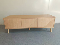 Meuble TV vintage en bois 63 pouces, centre de divertissement style ferme avec étagères ouvertes pour salon