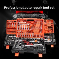 Ensemble complet d'outils de réparation automobile : Clé à cliquet, douilles multifonctionnelles, boîte à outils combinée pour bricolage et usage industriel