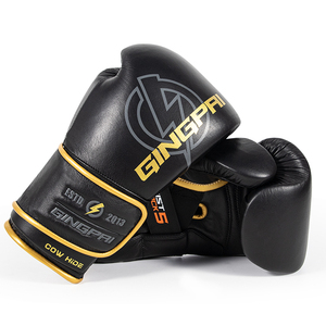 Guanti da Boxe Professionali GINGPAI in Pelle Bovina con Impugnatura Elastica per Arti Marziali, Allenamento Libero, Muay Thai, Sacco da Boxe, Sanda, Combattimento - Product Image 2