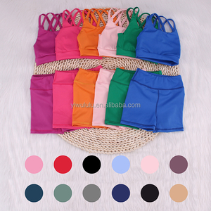 Ropa deportiva de yoga Ropa para niños Nueva llegada Sin mangas Ropa de fitness Falda Vestidos de tenis para niñ<span class=keywords><strong>as</strong></span> con pantalones cortos - Product Image 3