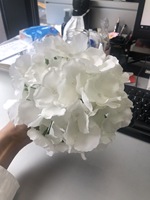 INUNION Grosir Populer Bunga Hydrangea Sutra Putih Biru Real Touch untuk Dekorasi Rumah, Pernikahan, dan Bunga Artifisial
