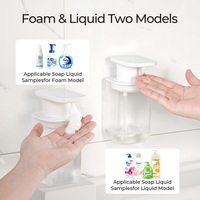 Distributeur automatique de savon imperméable 450 ml, sans contact, mural, à capteur de mousse, rechargeable, mains libres, pour salle de bain d'hôtel