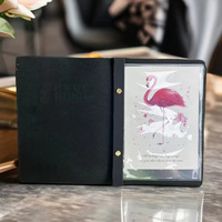 Porte-menu promotionnel A5 en cuir véritable durable avec logo gaufré et reliure à vis souple pour restaurants et événements