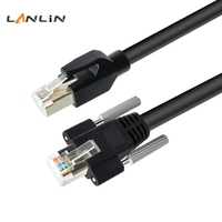 Câble Ethernet noir double blindage 100 Mbps avec verrouillage pour caméra industrielle