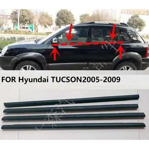 Burlete de moldura de ventana exterior de coche para Hyundai TUCSON 2005-2009, cinturón de sellado, tira meteorológica, sello de goma de ventana de coche de plástico