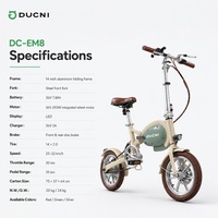 Bicicleta Eléctrica Plegable Compacta de Aluminio de 14 Pulgadas, Mini Bicicleta Eléctrica Plegable para Desplazamientos Urbanos
