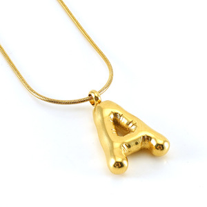 Zogxin Alphabet Pendant Necklace Stainless Steel Snake Chain Letter A B C Fashion Jewelry For Women Gift - Product Image 5