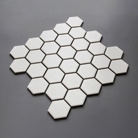 Carreaux muraux hexagonaux modernes en porcelaine blanche et noire, antidérapants, pour salle de bain et cuisine