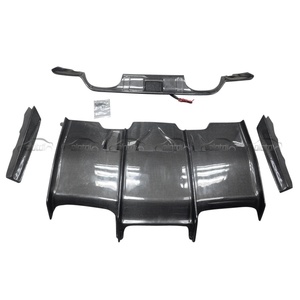 PSM Style Carbon Fiber Rear Bumper Lip with Shark Fin Spoiler Protector <b>Splitters</b> New Condition for BMW F80 M3 F82 F83 M4 - Product Image 1