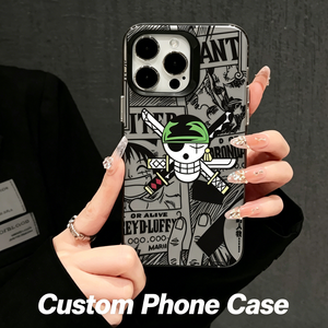 Coque de téléphone personnalisée antichoc avec motif de crâne de pirate et croix d'os pour <span class=keywords><strong>iPhone</strong></span> 17/15 Pro Max, impression de bande dessinée - Product Image 1