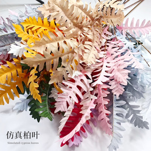 Feuilles de cyprès artificielles Xinchengzhi, grandes fleurs en soie, décoration de mariage, matériel de plantation de verdure - Product Image 5
