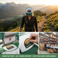 Gorra Trucker Verde y Blanca Transpirable con Parche Bordado de Montaña, Bosque, Naturaleza, Senderismo, Camping y Viajes