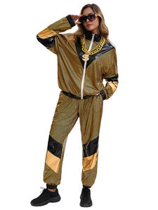 Ensemble de <span class=keywords><strong>combinaison</strong></span> rétro disco, jogging à grille néon, veste coupe-vent réfléchissante, costume de fête sur le thème des années 80 pour spectacles sur scène - Product Image 3