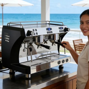 Cafetera Rotativa De Cafe E61 Barista 2, Máquina de Café Espresso Profesional Comercial para Negocios - Product Image 1