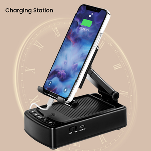 Máy tính để bàn màu đen nhựa điện thoại di động chủ điện thoại di động đứng với loa bluetooth không dây - Product Image 5