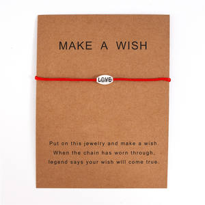 남여 공용 사용자 정의 로고 위시 카드 팔찌 소녀 선물 또는 우정 액세서리를위한 유행 사랑 커플 매력 - Product Image 1