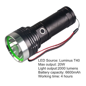 Đèn Pin Khoảng Cách Xa Nhất <span class=keywords><strong>8000</strong></span> Lumen Chùm Tia 1000M Bộ Dụng Cụ Săn Bắn T40 Led 20W Đèn Pin Chiếu Sáng Có Thể Sạc Lại - Product Image 2