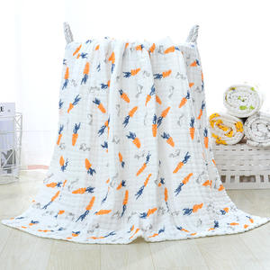 Manta de <span class=keywords><strong>gasa</strong></span> de 6 capas para bebé, edredón de muselina impreso, 100% algodón, musulmán - Product Image 6